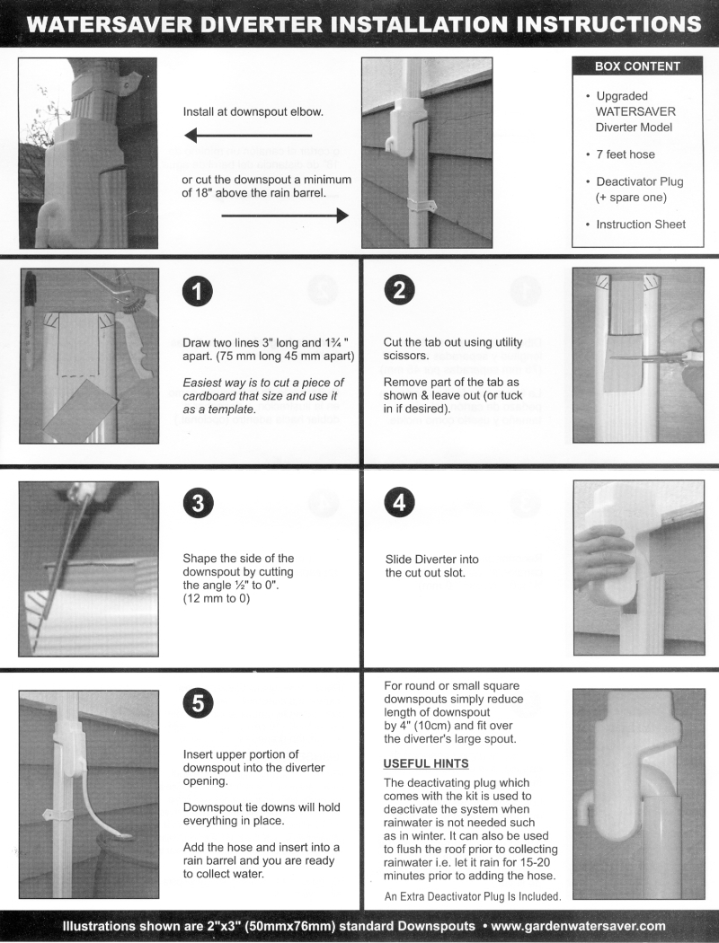 The Rainbarrel Man Water Saver Diverter